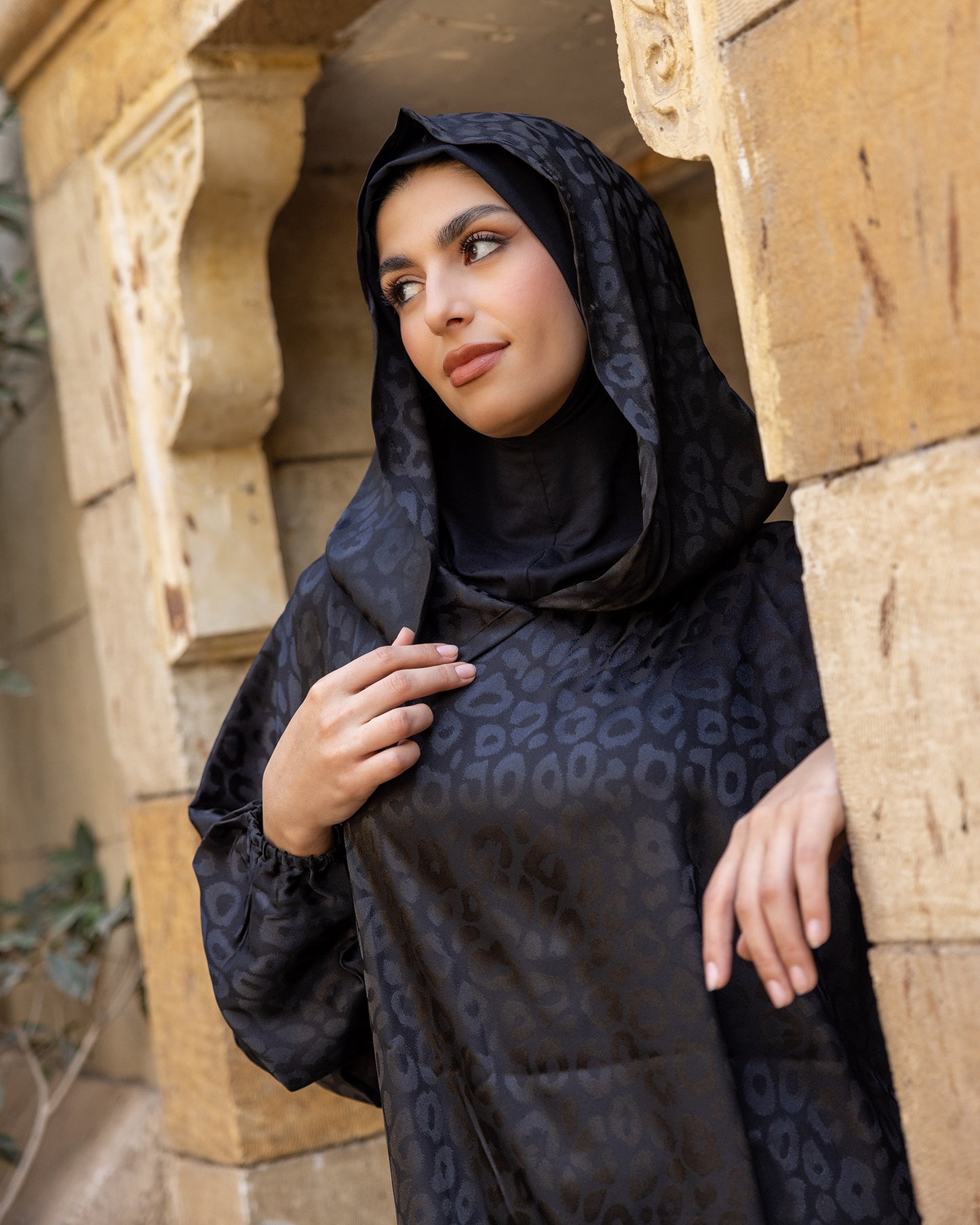 Moroccan Satin Prayer Wear Black