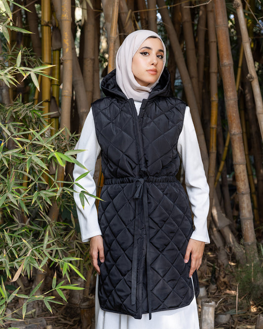 Quilted Puffer Vest Black fw 107