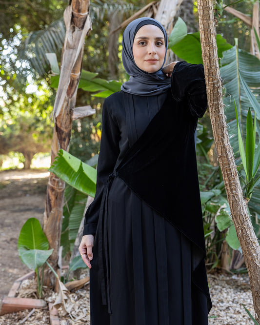 Velvet Tie Side Abaya Code fw34
