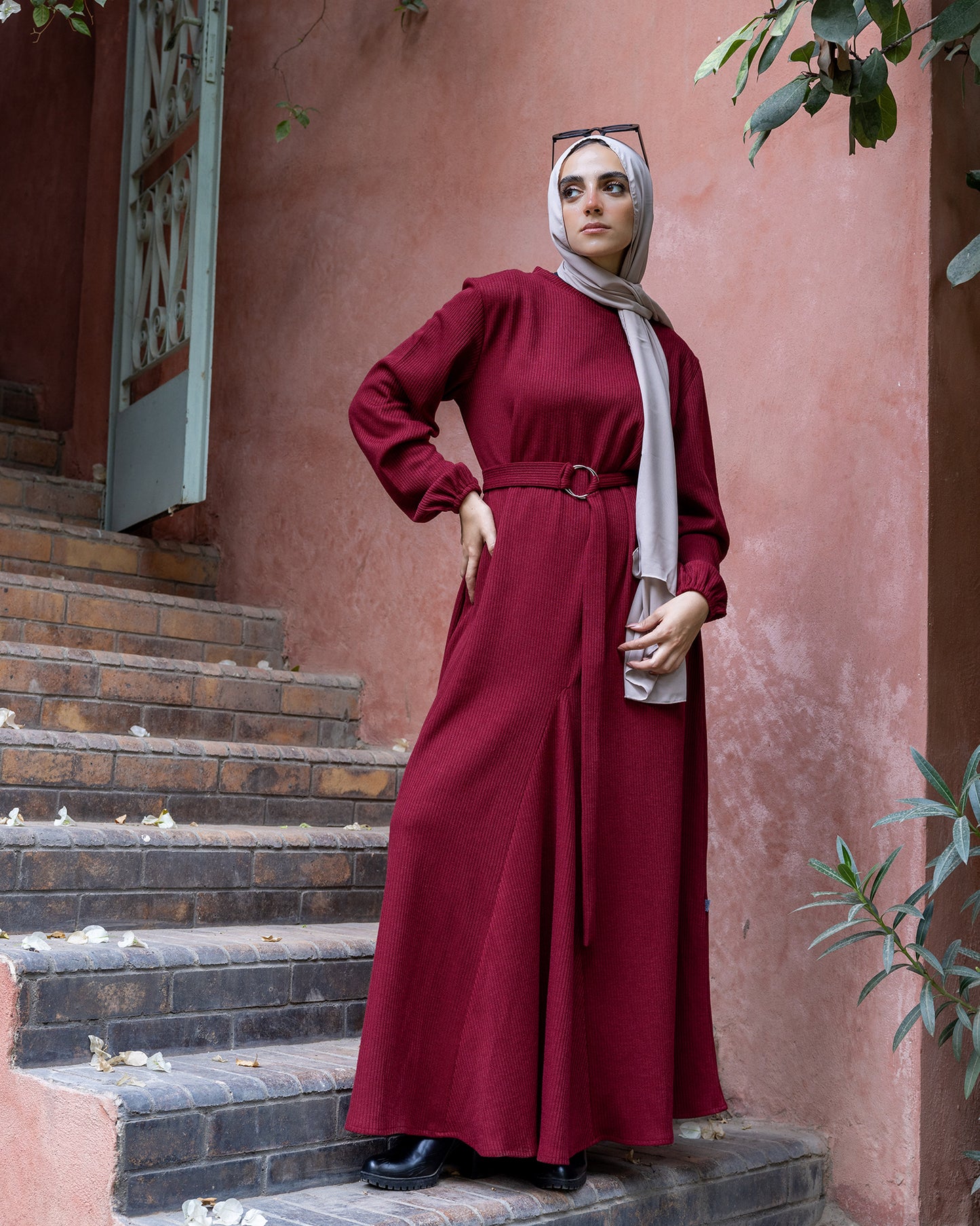 Winter Rib Dress Maroon code fw 900