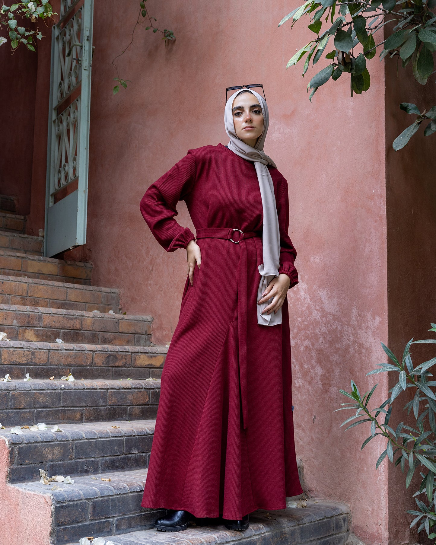 Winter Rib Dress Maroon code fw 900
