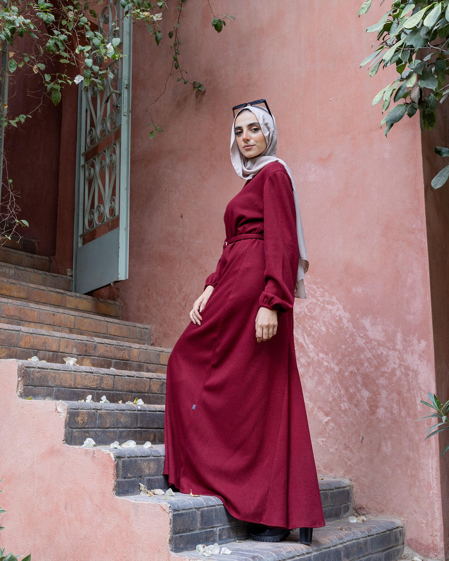 Winter Rib Dress Maroon code fw 900