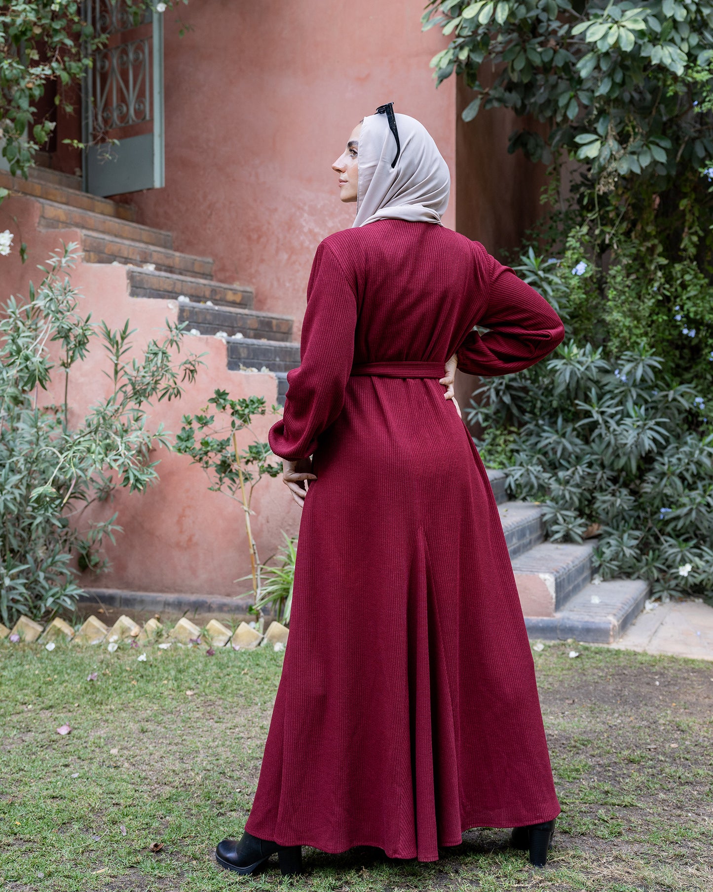 Winter Rib Dress Maroon code fw 900