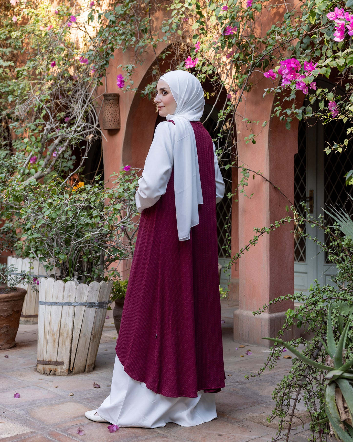 Wool Knit Cardigan Maroon