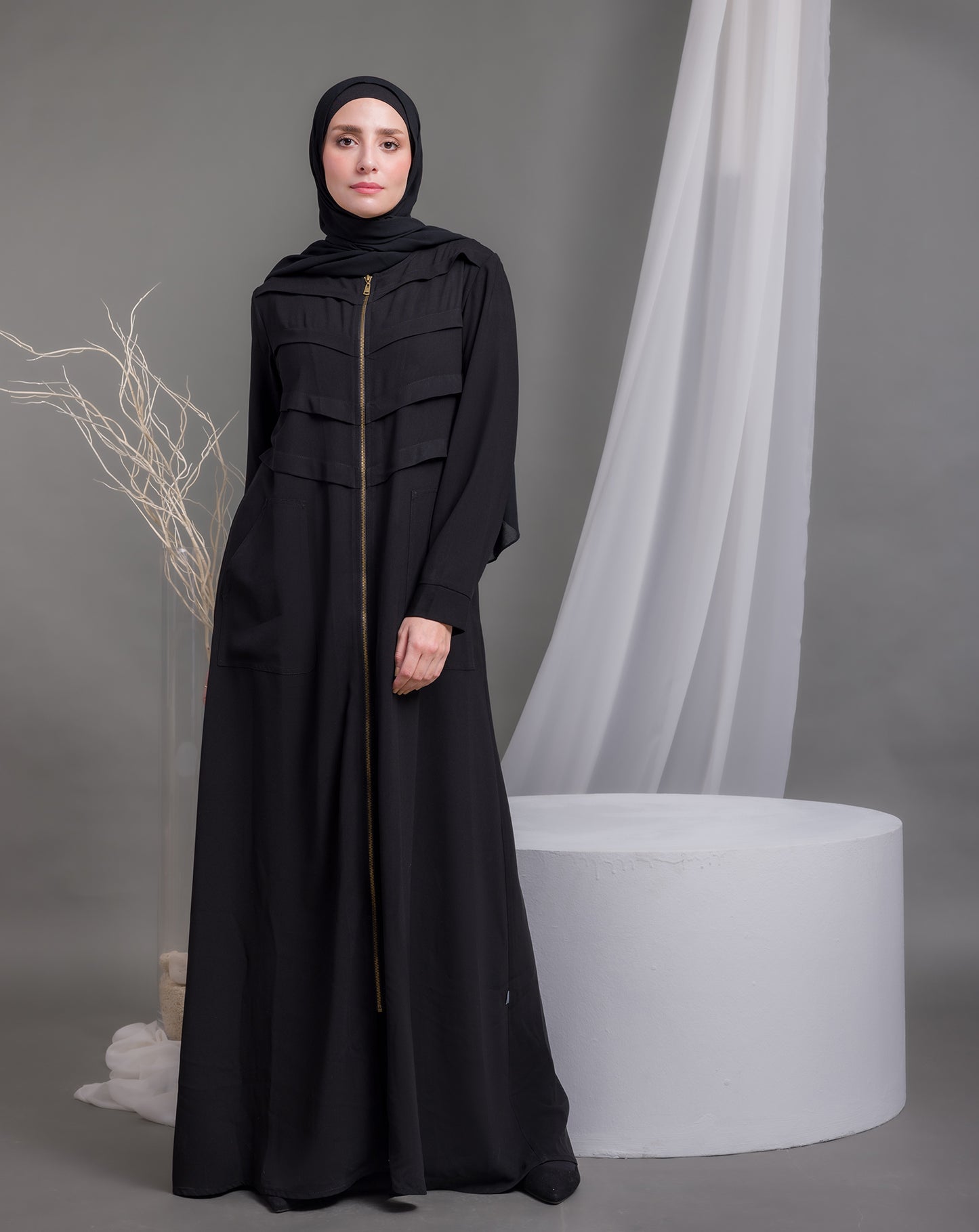 Zipper Abaya With Pockets Code 94
