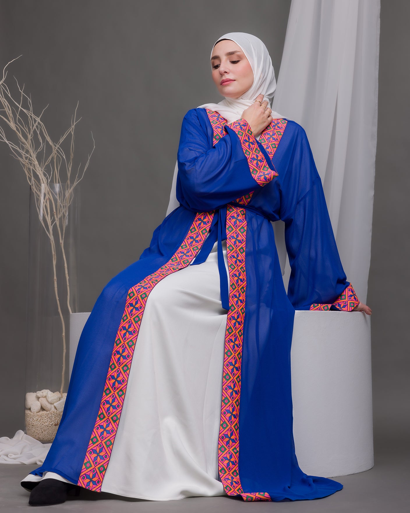 Free Size Chiffon Cape Royal Blue