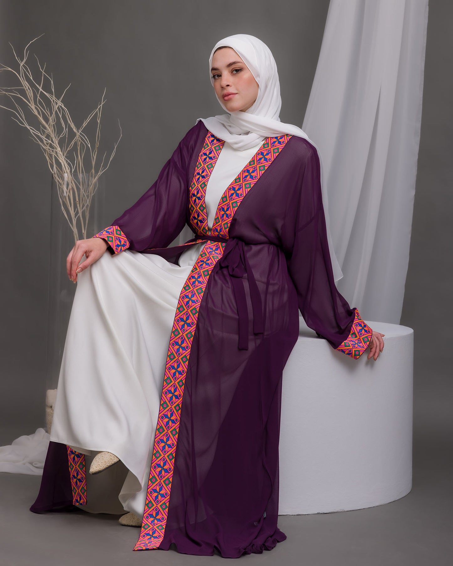 Free Size Chiffon Cape Purple