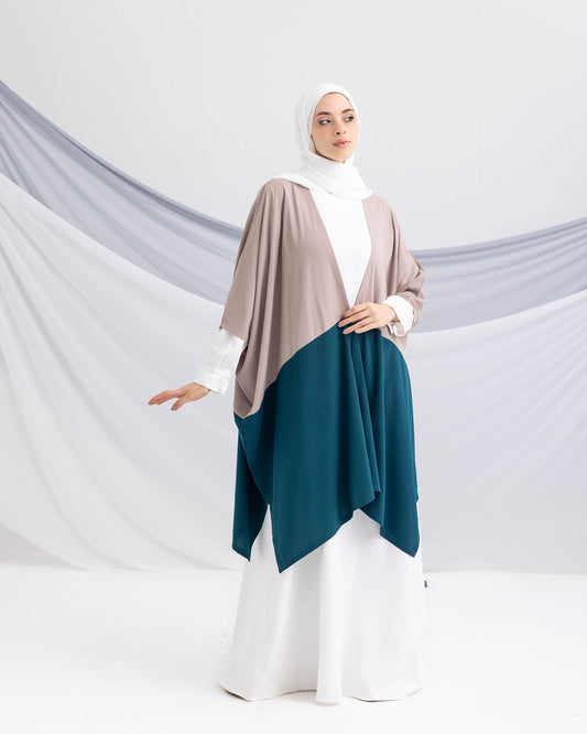 Free Size Cardigan Beige Teal 23