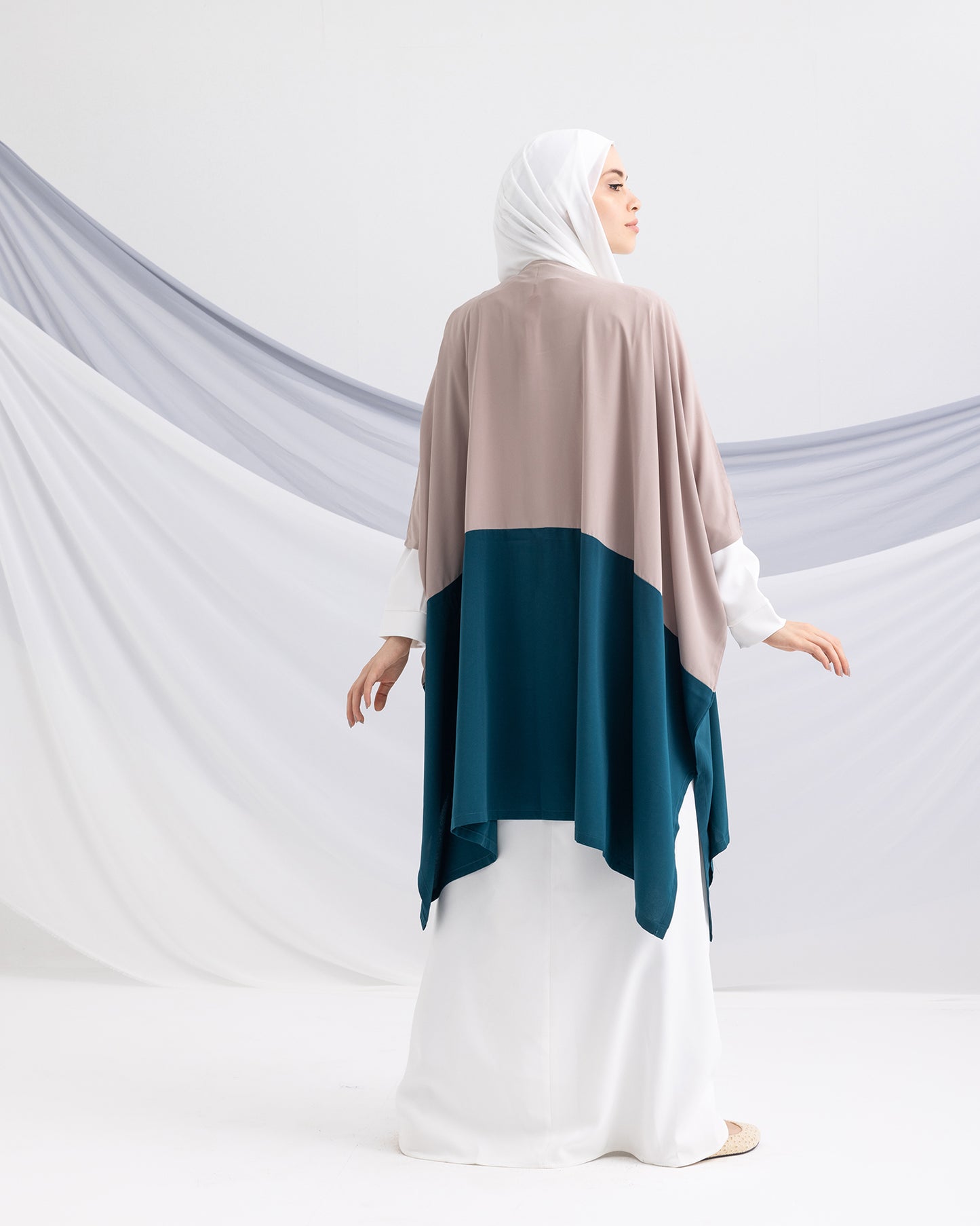 Free Size Cardigan Beige Teal 23