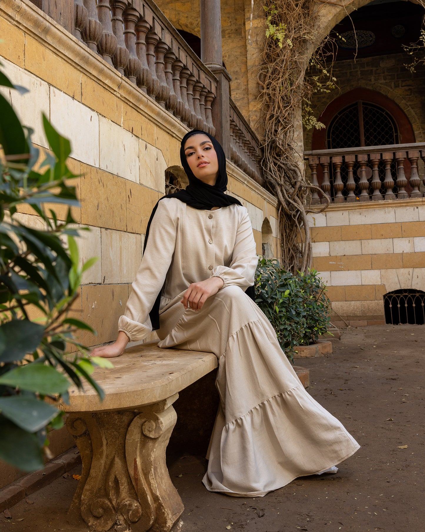 Linen Dress Light Beige code 109