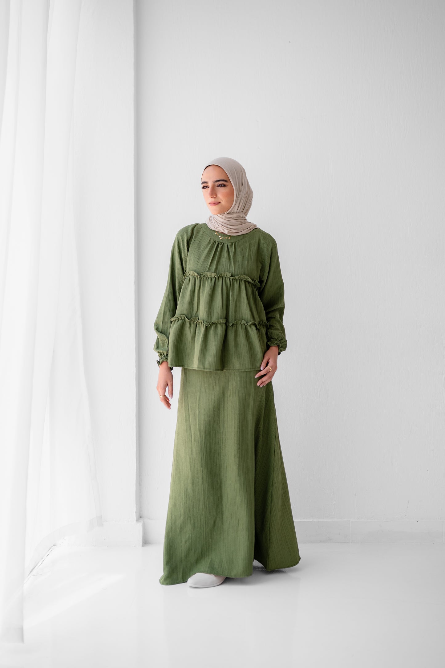 Soft Crinkle ruffles Set Code 4219 Green