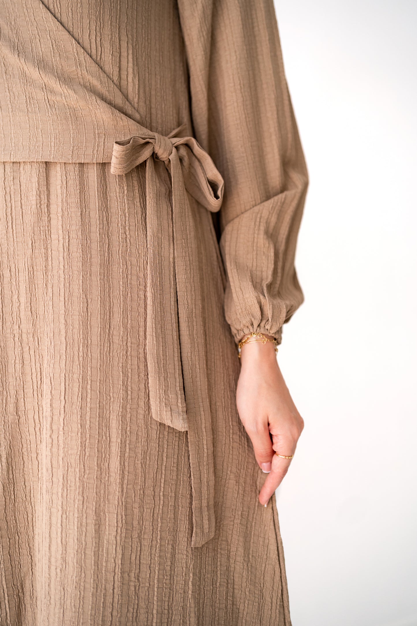 Rosy Soft Crinkle wrap Dress Code 400 Café