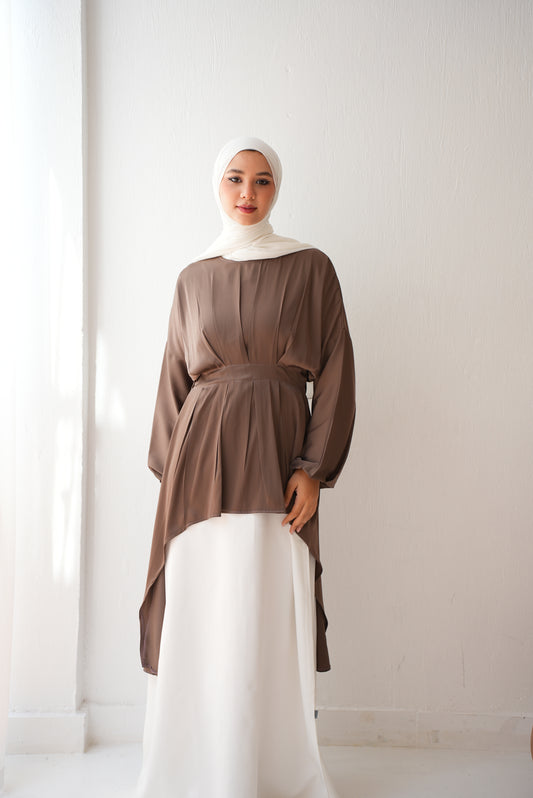 Feminine Silk Blouse Code 407 Café