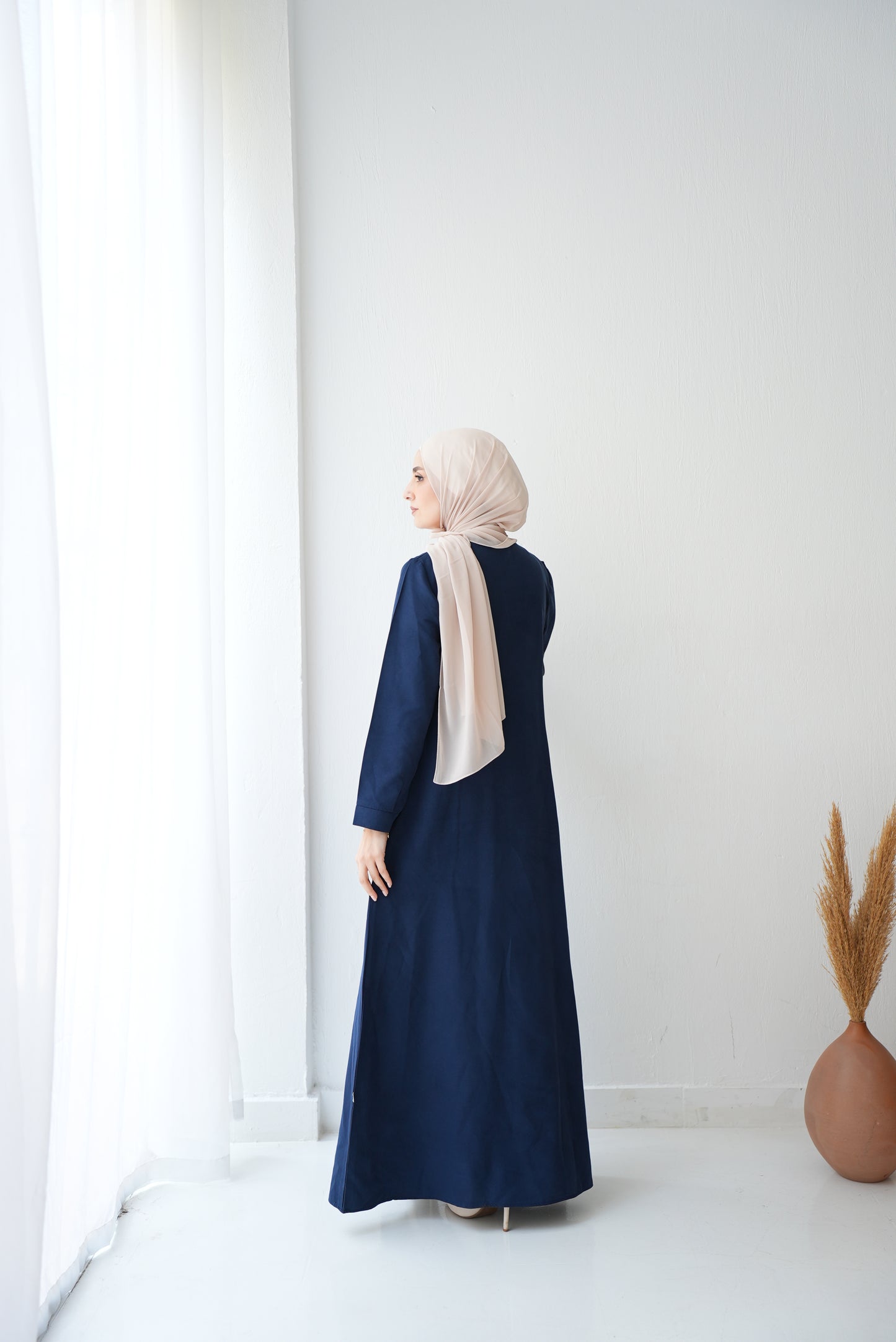 Soft Suede Blue dress with Hidden Pockets Code fw301