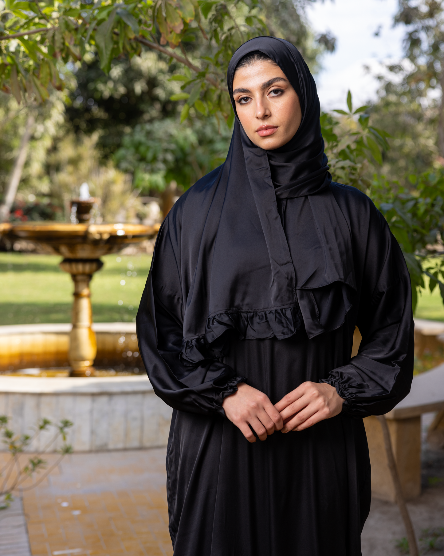 Satin Prayer Wear Black code 999