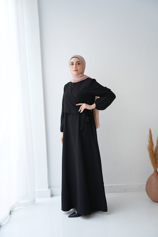 Soft Suede Wrap Dress Code fw400 Black