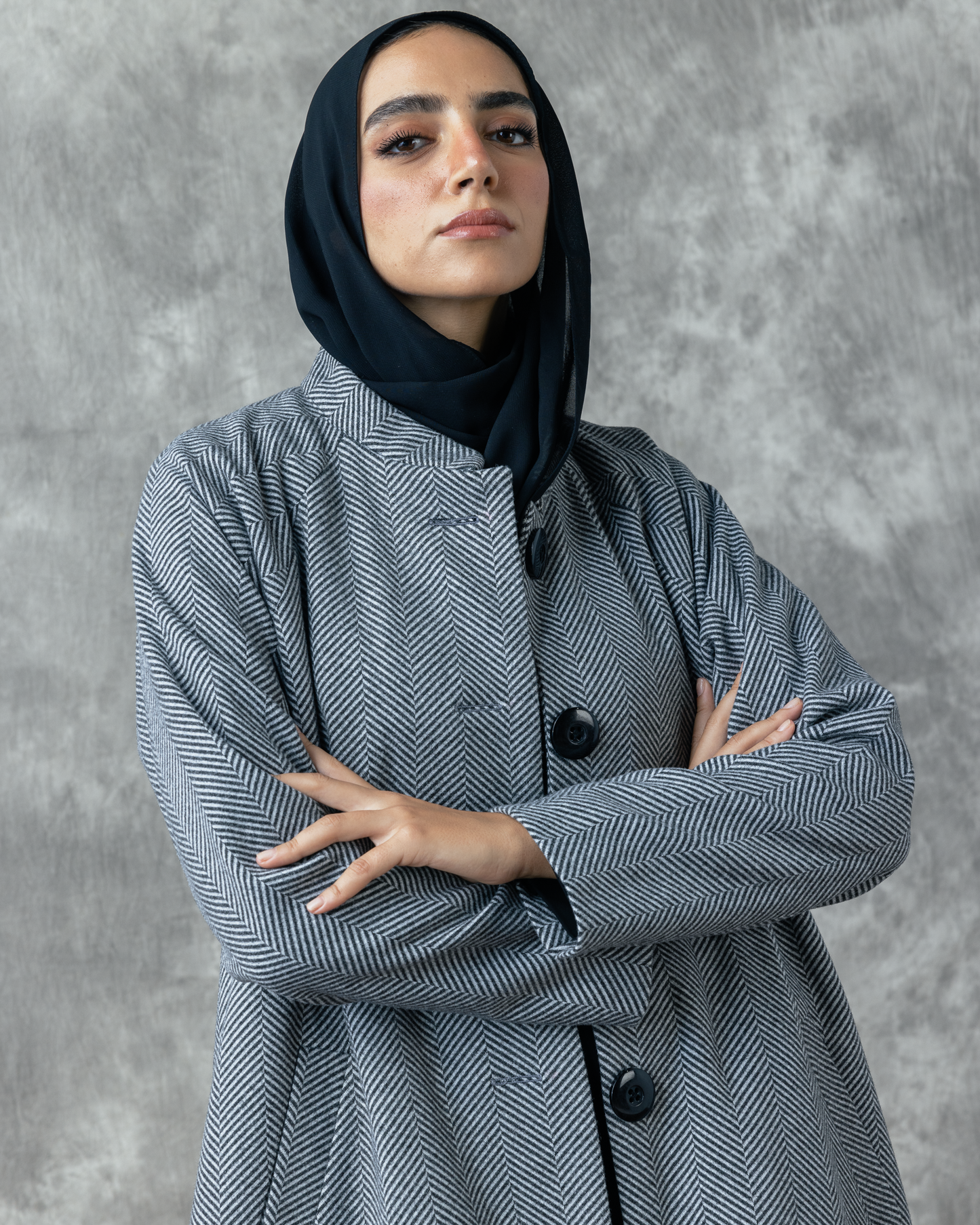 Wool Tweed Coat with Pockets code 202 grey