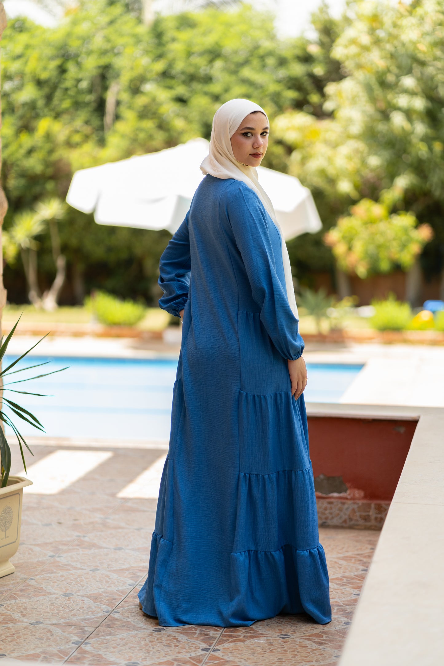 Buttoned linen dress code 109