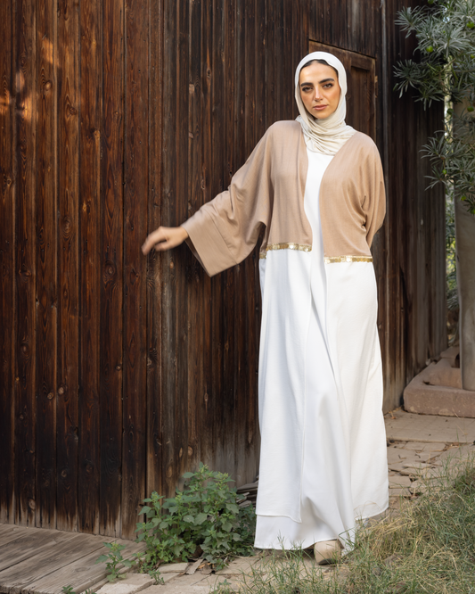 Linen Kaftan, adorned with exquisite embroidery. Code 110
