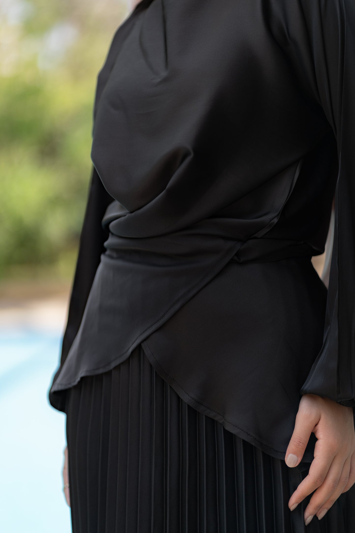 Diva pleated Satin Set Code 306 Black