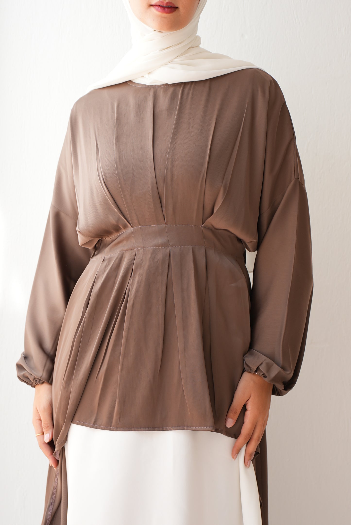 Feminine Silk Blouse Code 407 Café
