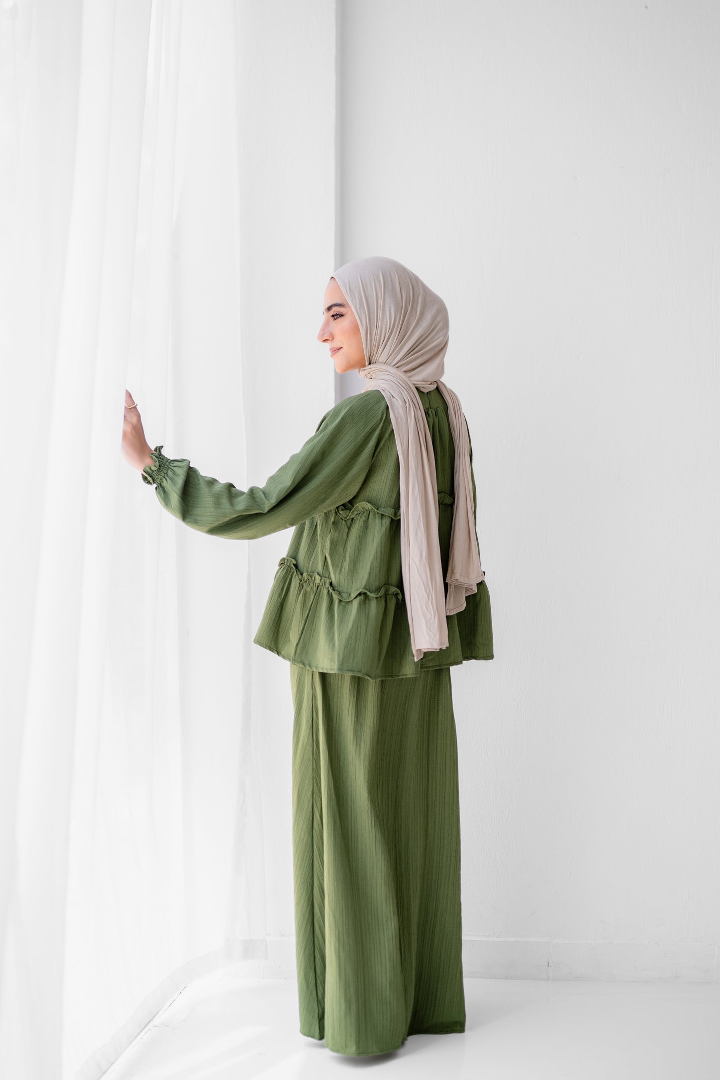 Soft Crinkle ruffles Set Code 4219 Green