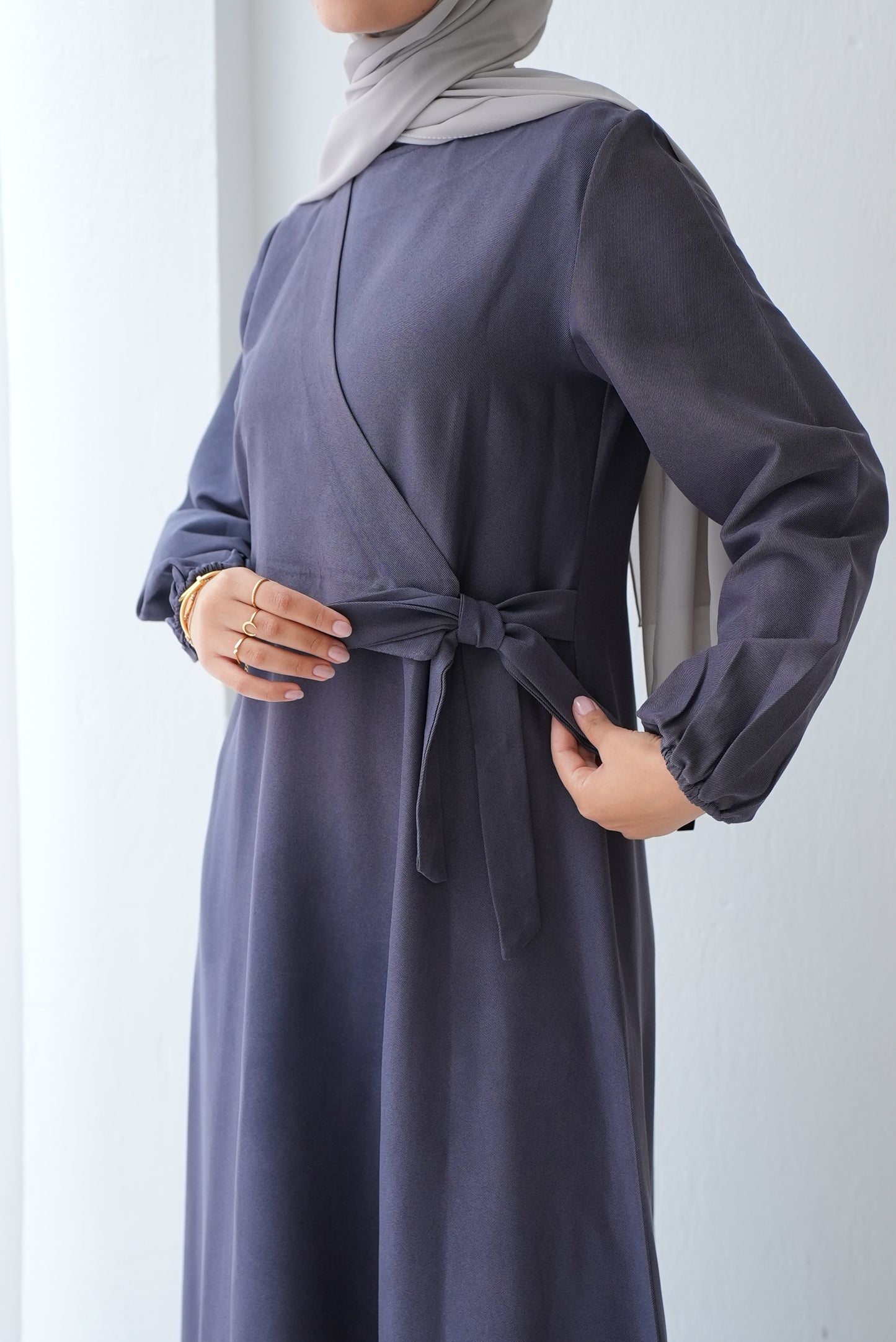 Soft Suede Wrap Dress Code fw400 Grey
