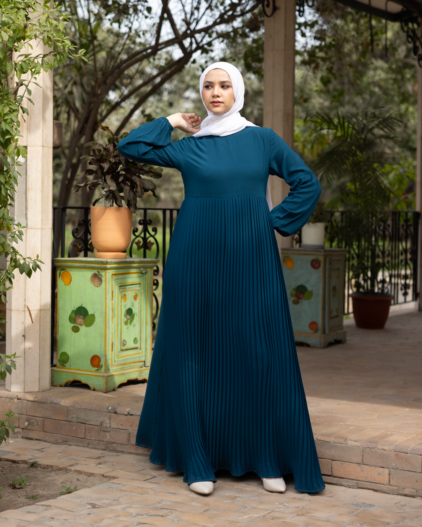 Pleated Crepe Code 655 Teal