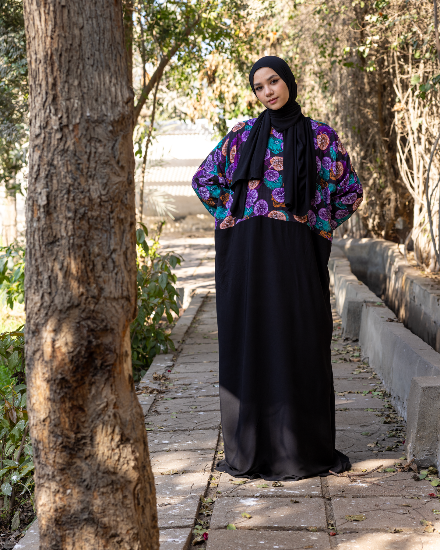 Cotton viscose Prayer Wear with attached scarf