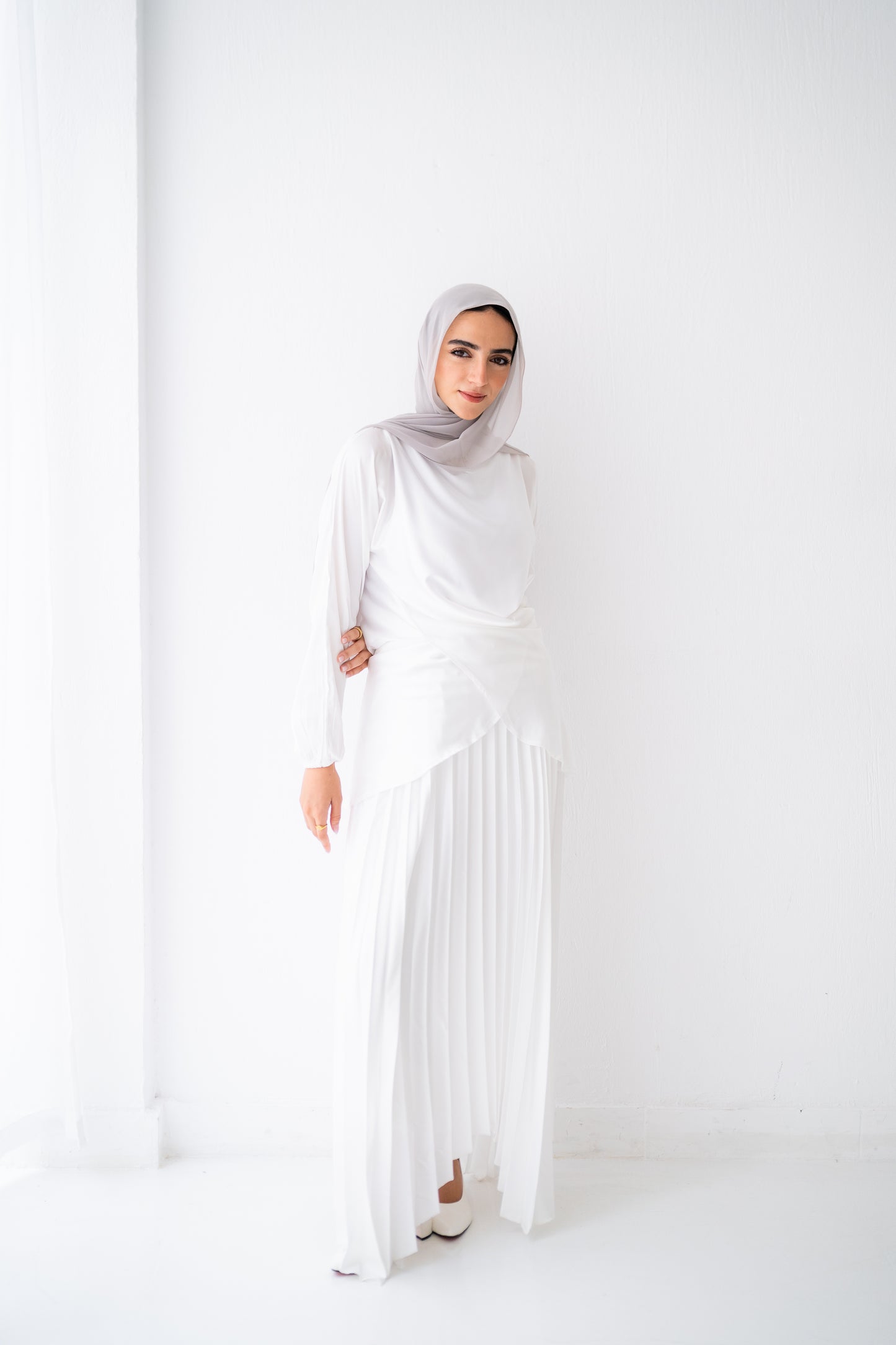 Diva pleated Satin Set code 306