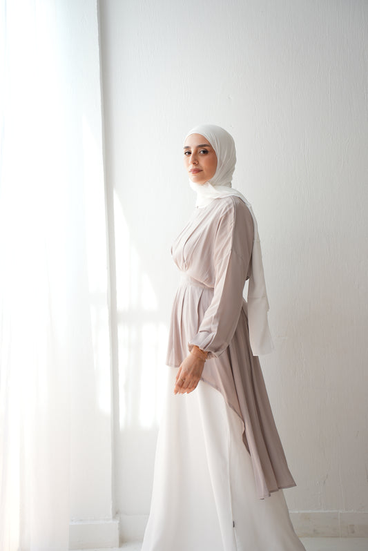 Feminine Silk Blouse Code 407 light beige
