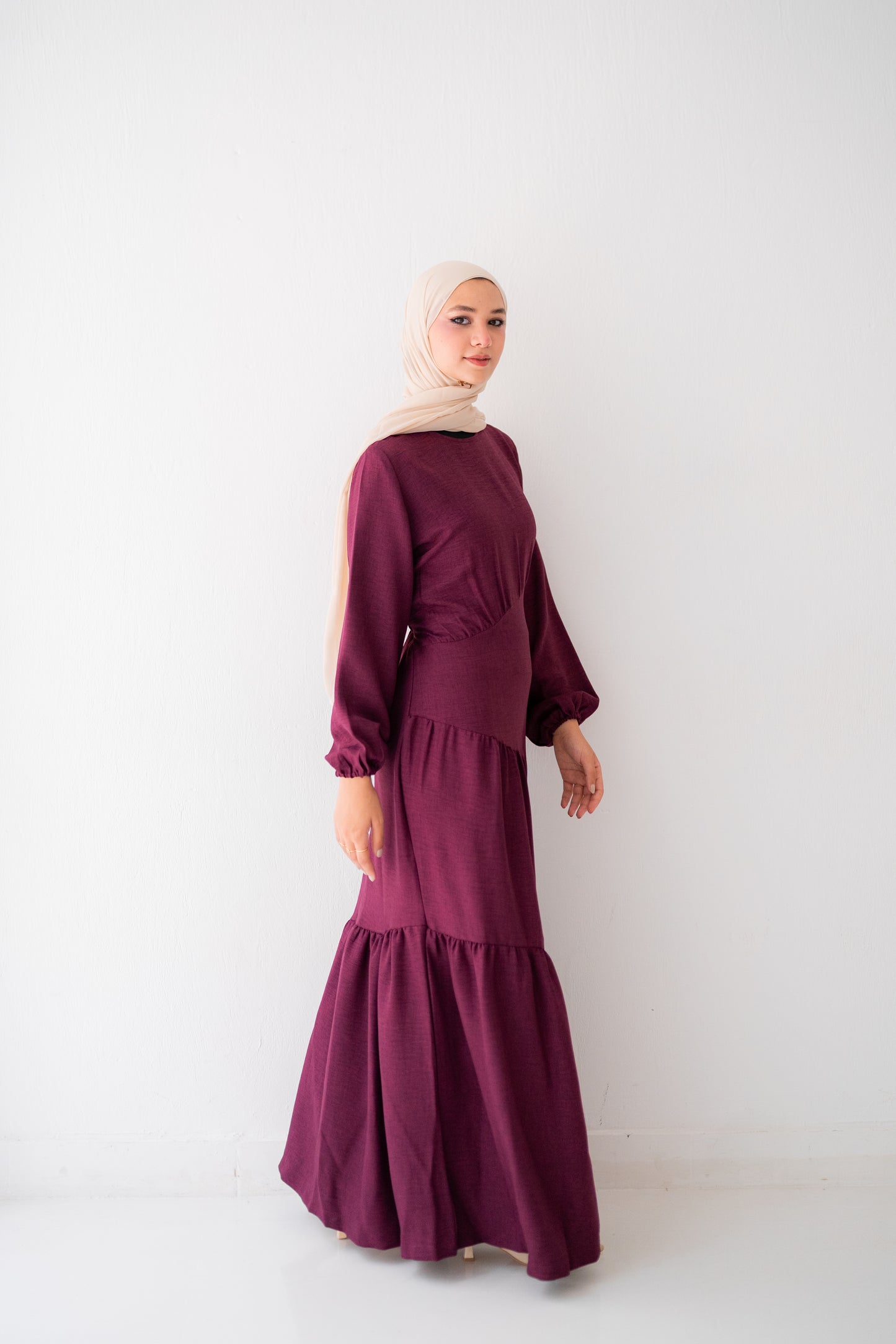 Linen Dress Code 401 burgundy