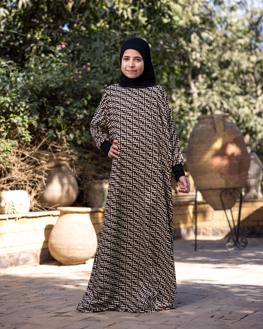 Cotton Viscose Esdal Code 333 girl beige & Black