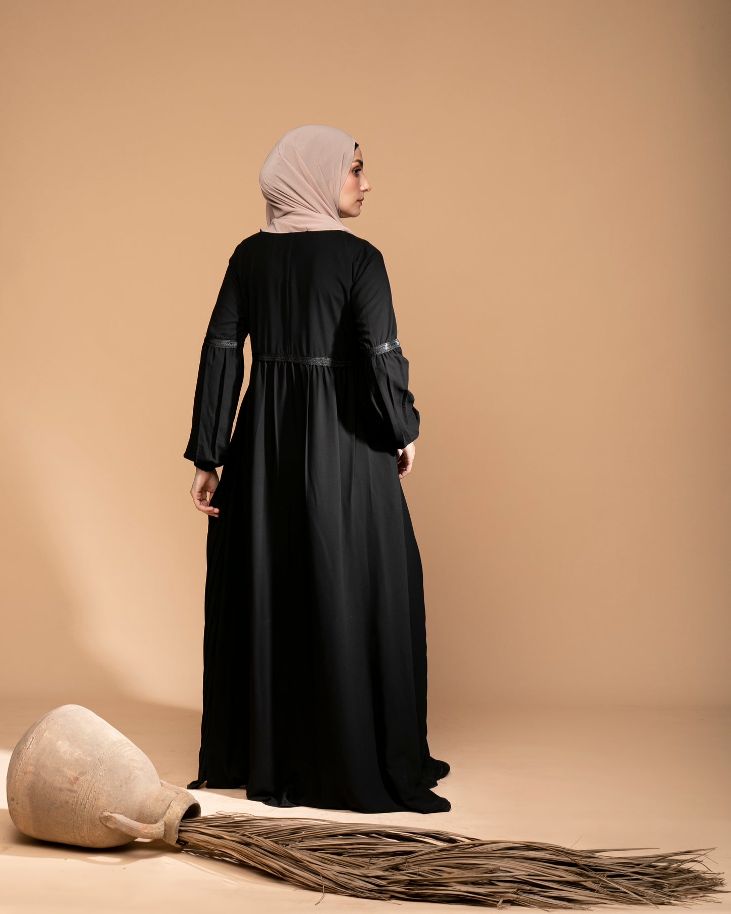 Pleated Abaya code 655. Black