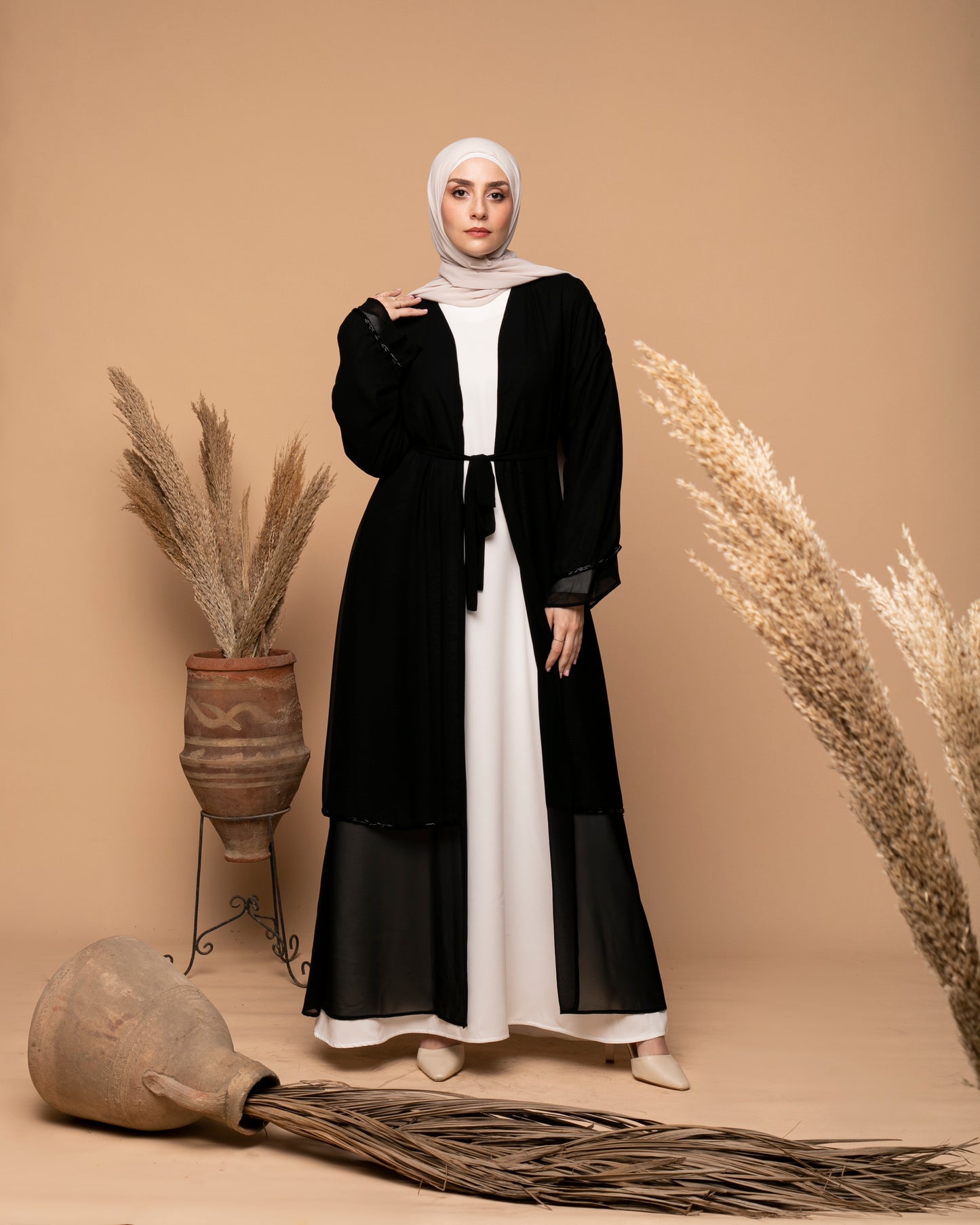Double Layered Chiffon Cape Black code 88