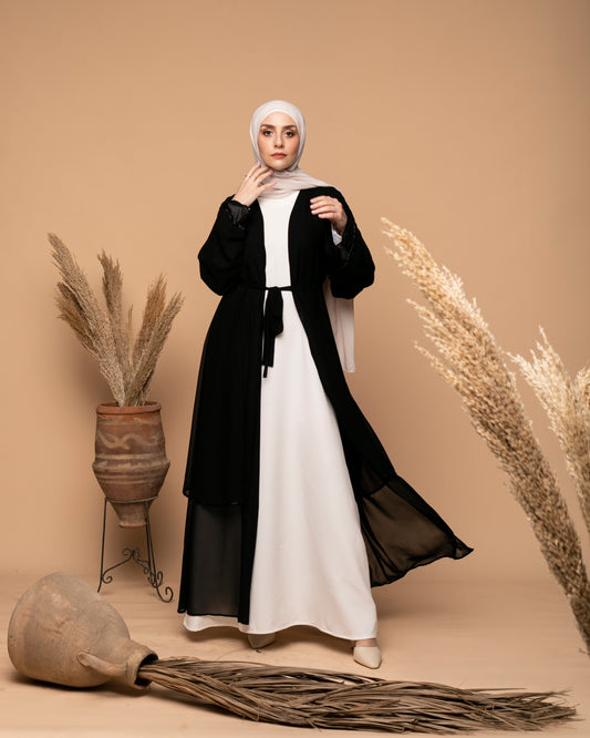 Double Layered Chiffon Cape Black code 88