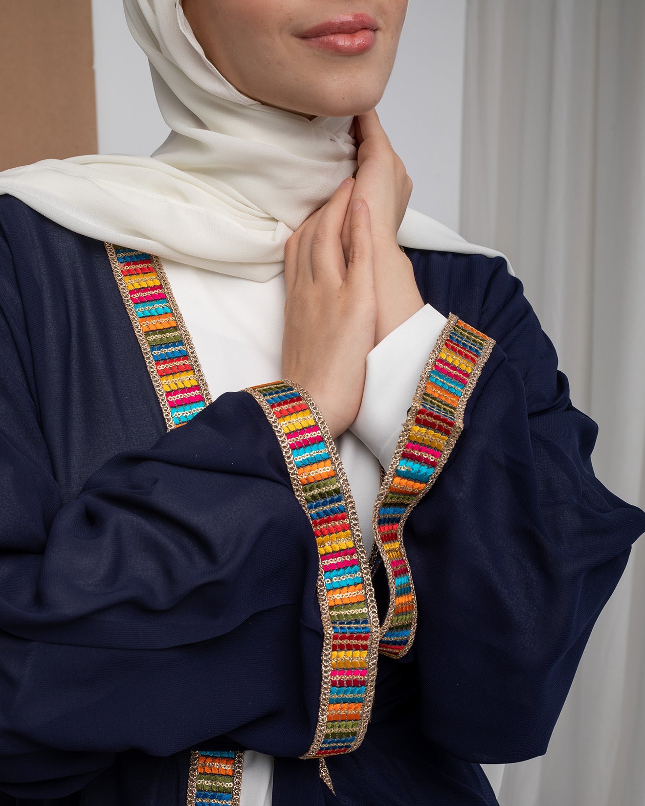 Free Size Chiffon Cape Navy