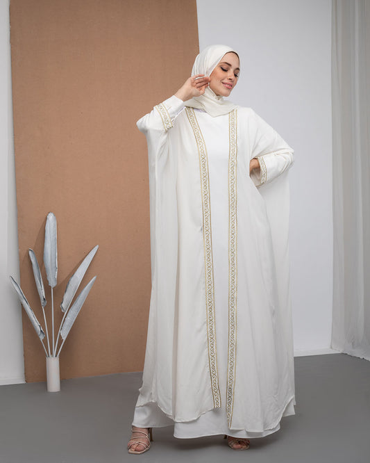 Free Size Chiffon Cape Off-white code k 2