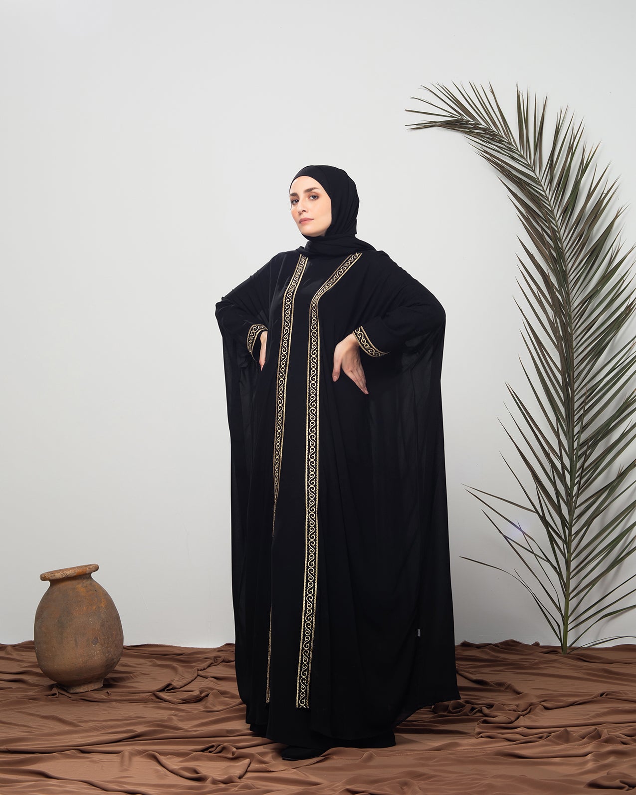 Free Size Chiffon Cape Black code k2