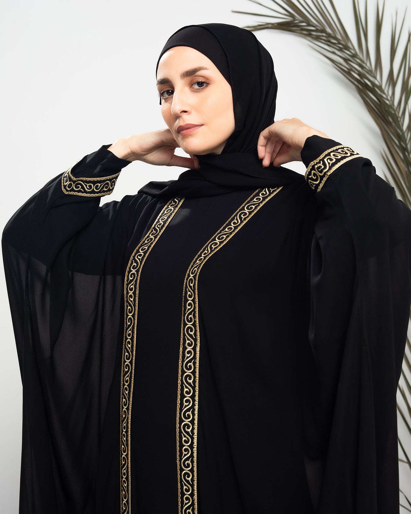 Free Size Chiffon Cape Black code k2