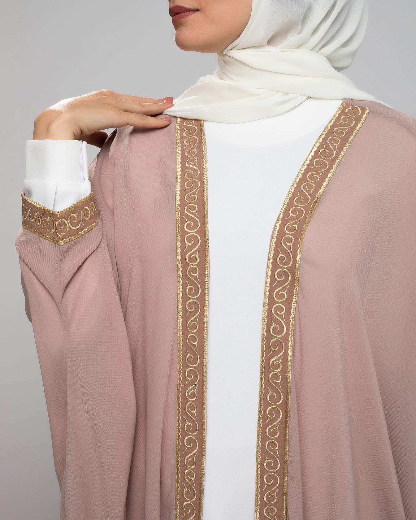Free Size Chiffon Cape Beige