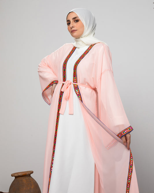Free Size Chiffon Cape Light Pink