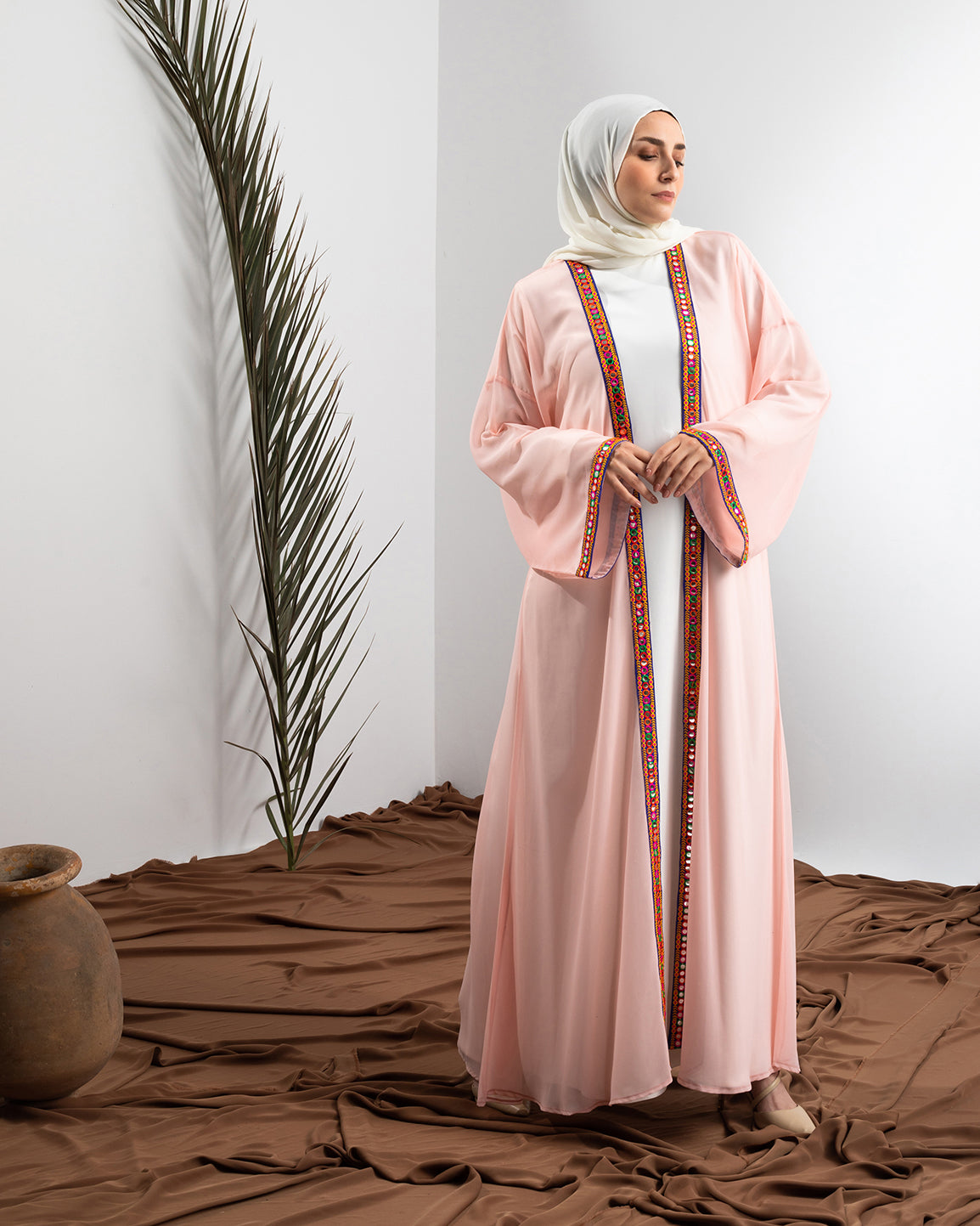 Free Size Chiffon Cape Light Pink