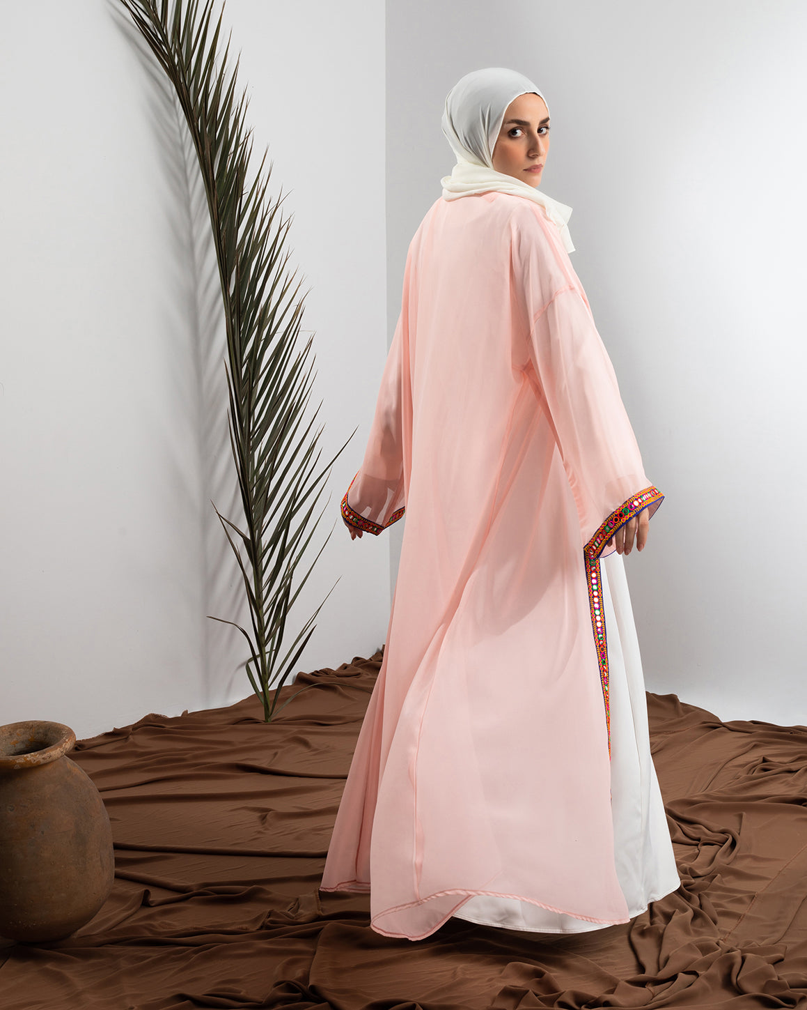 Free Size Chiffon Cape Light Pink