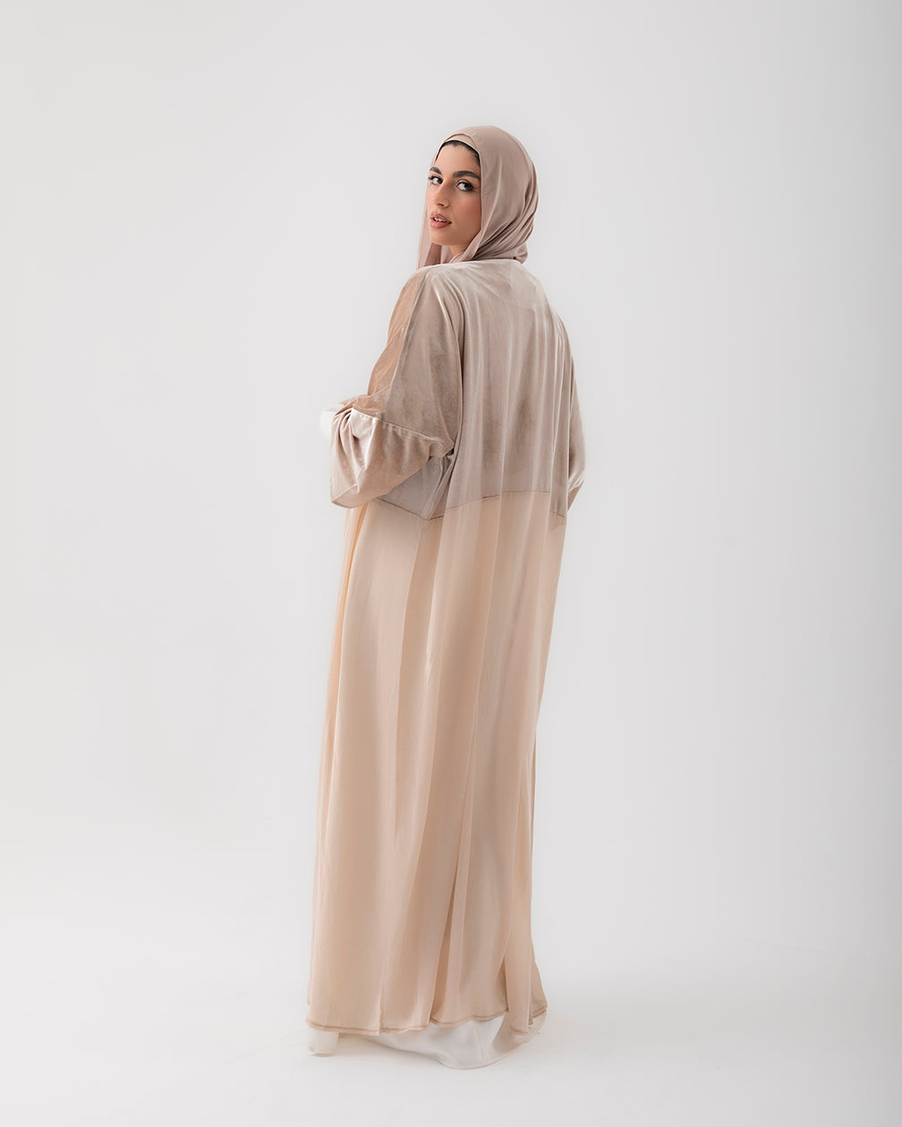 Free Size Velvet Cape Beige Code FW 110 Beige
