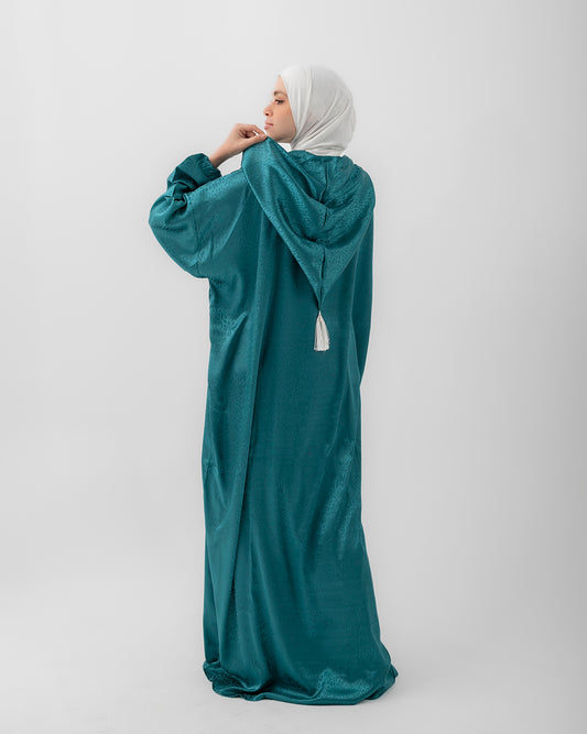 Moroccan Satin Prayer Wear Teal code 2000