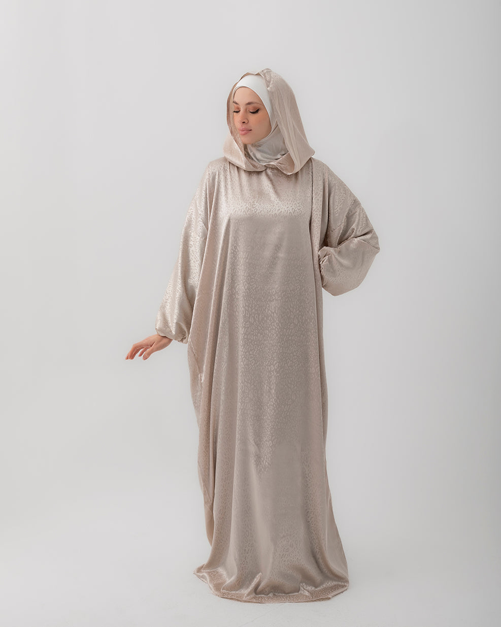 Moroccan Satin Prayer Wear Light Beige code 2000