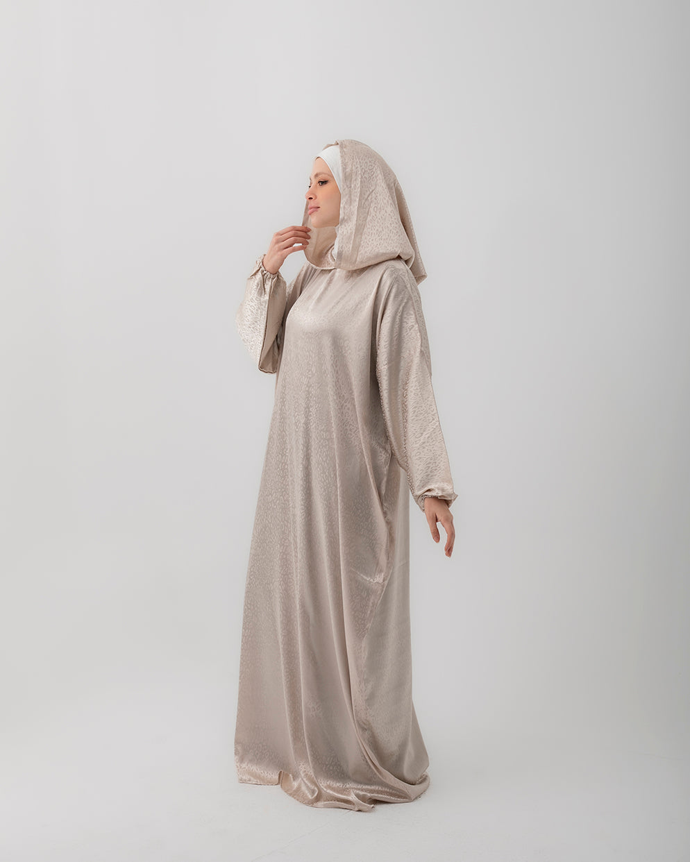 Moroccan Satin Prayer Wear Light Beige code 2000