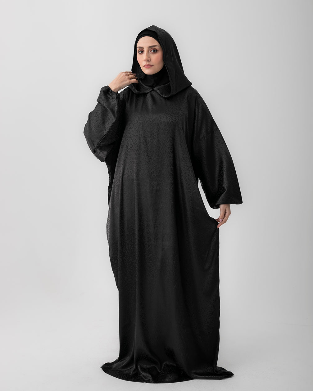 Moroccan Satin Prayer Wear Black code 2000
