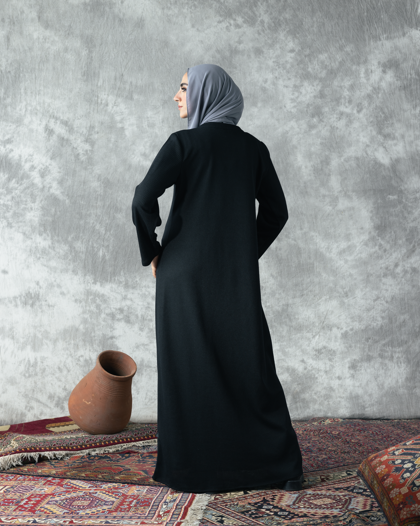 Wool Rib basic dress Code FW 66 Black